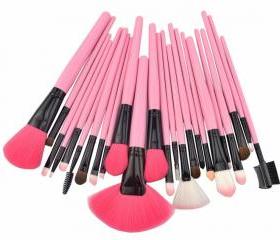 24PCS High Quality Professional Brush Set HOT PINK